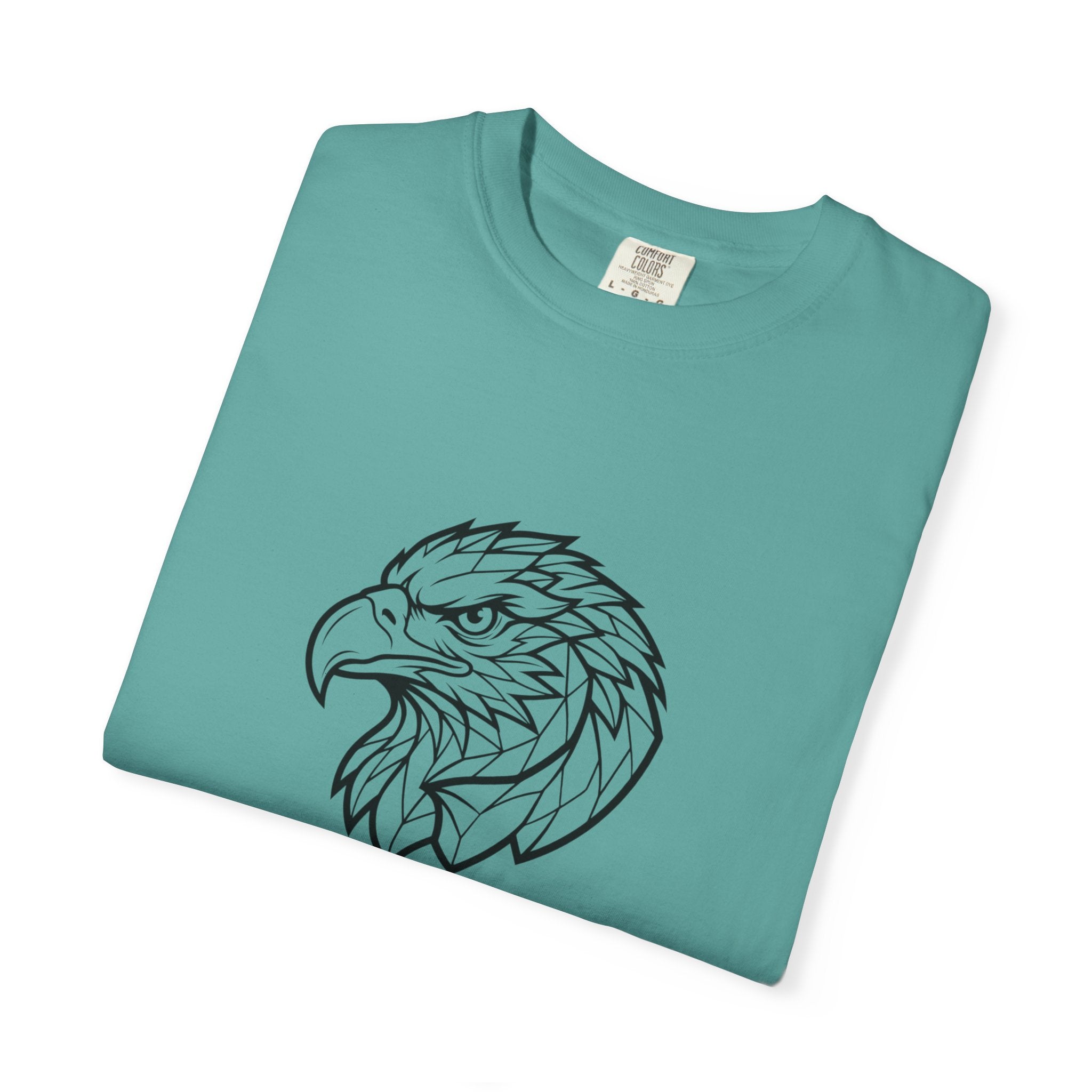 Geometric Eagle Head T-Shirt — Minimalist Line Art Bird Tee