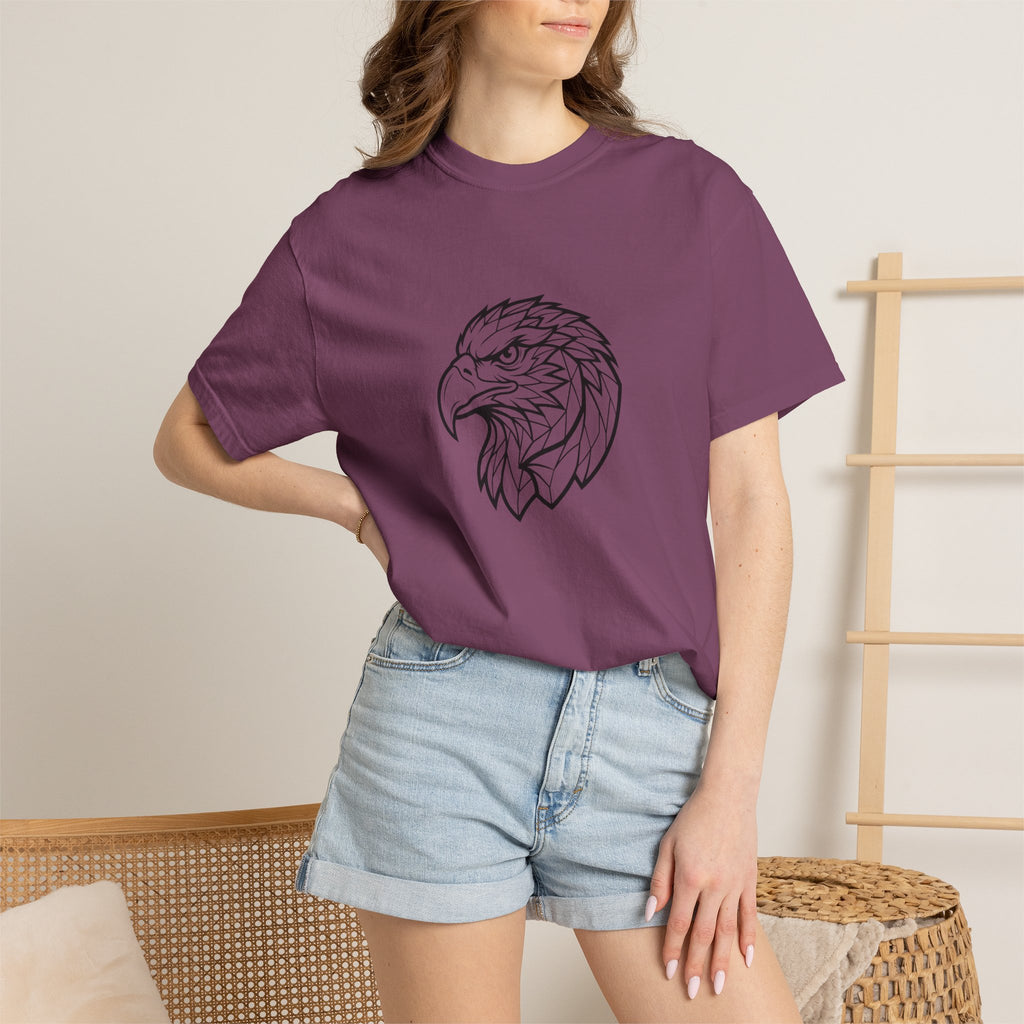 Geometric Eagle Head T-Shirt — Minimalist Line Art Bird Tee