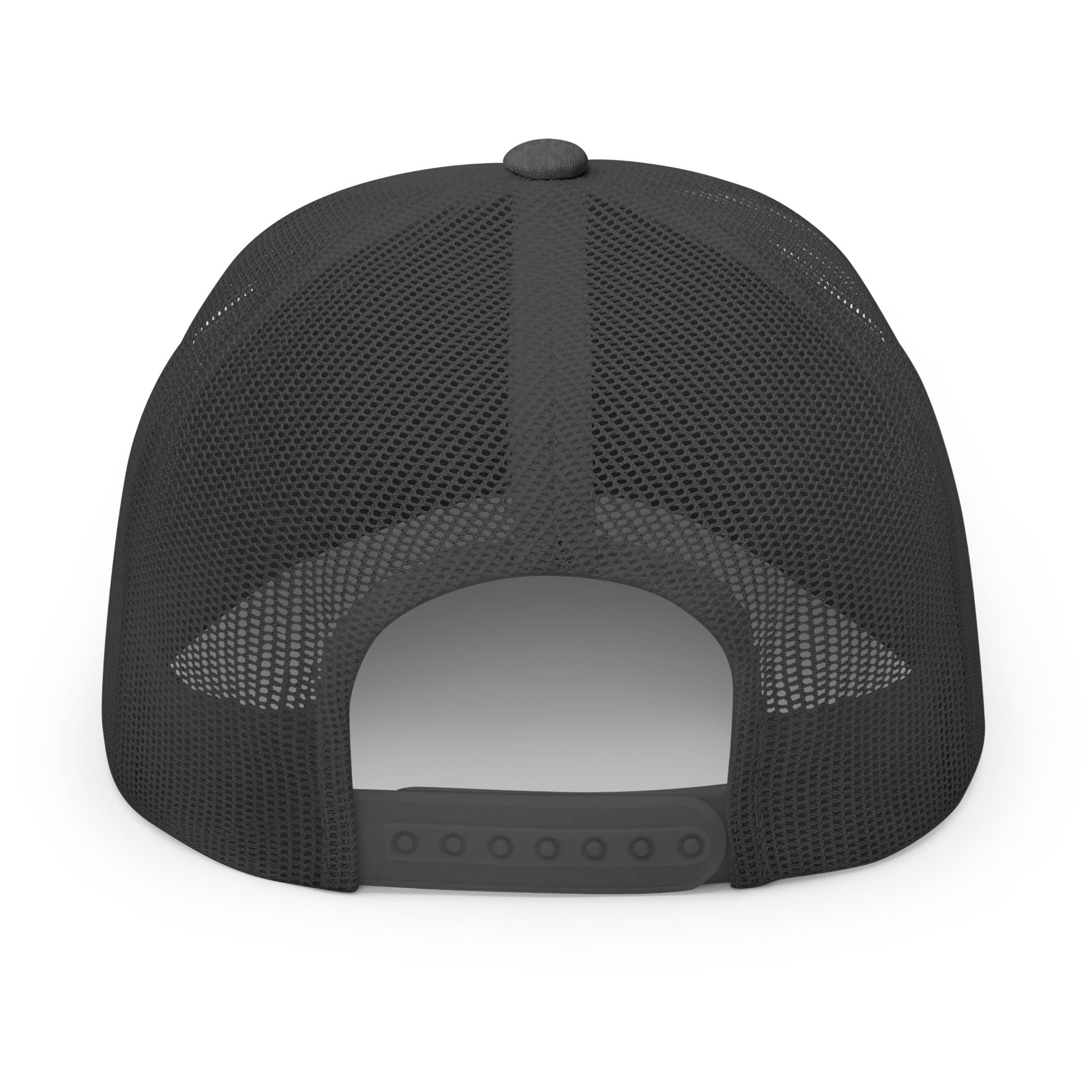 Embroidered Ram Patch Trucker Cap — Black Snapback Hat
