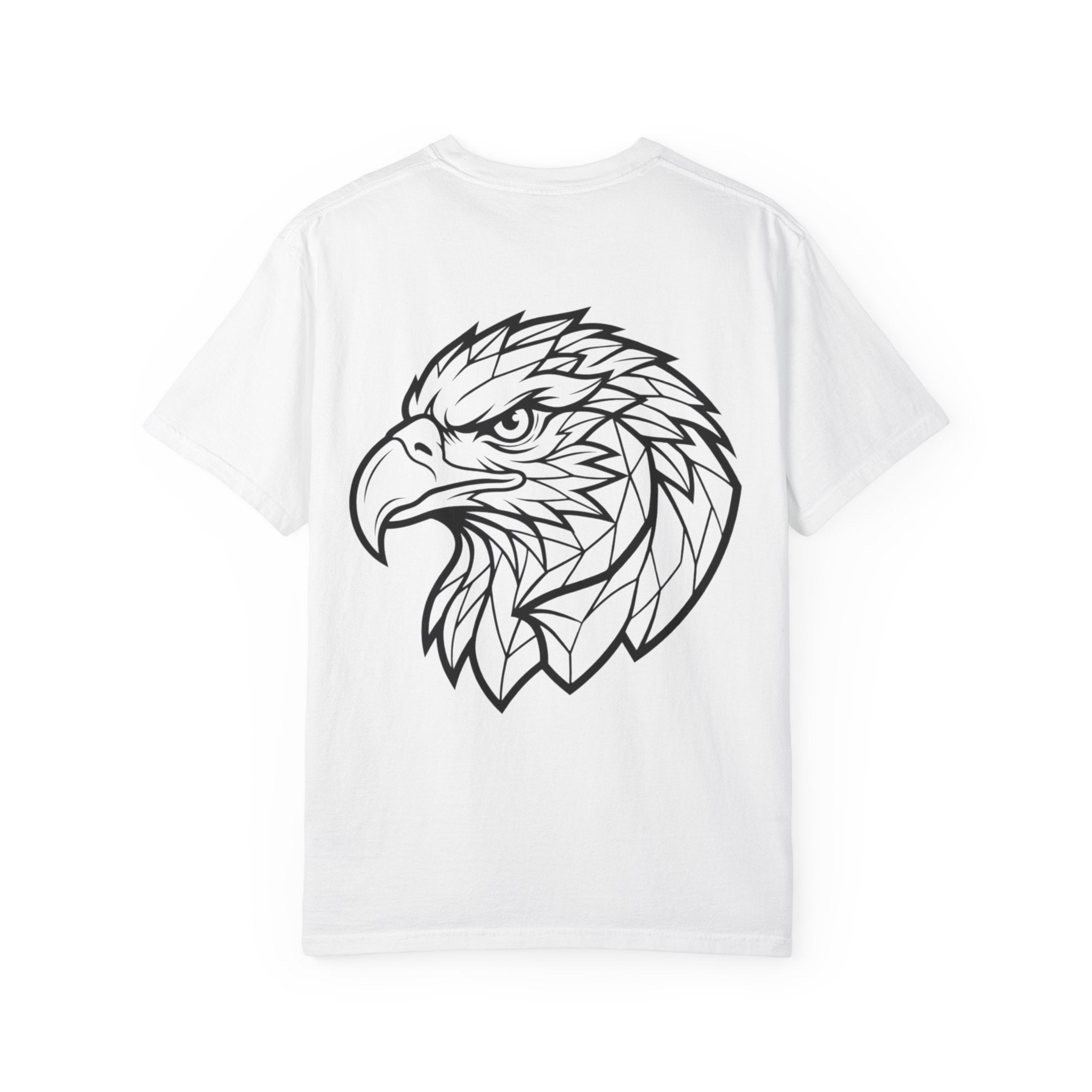 Geometric Eagle Head T-Shirt — Minimalist Line Art Bird Tee