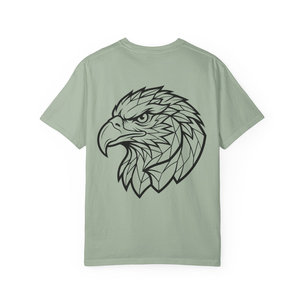 Geometric Eagle Head T-Shirt — Minimalist Line Art Bird Tee