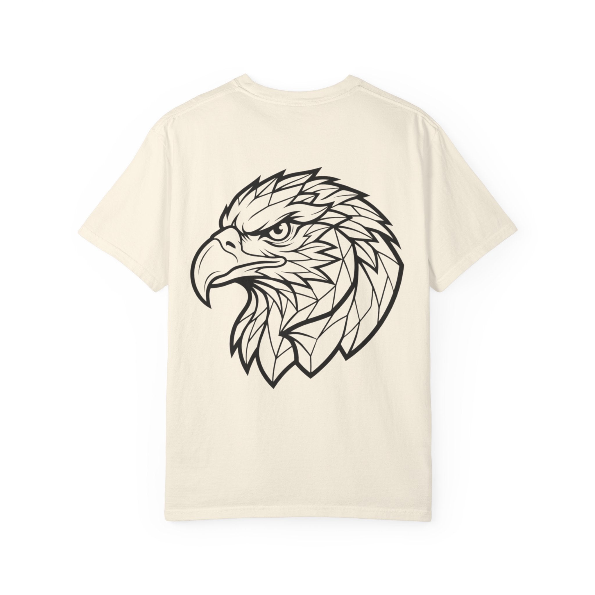 Geometric Eagle Head T-Shirt — Minimalist Line Art Bird Tee