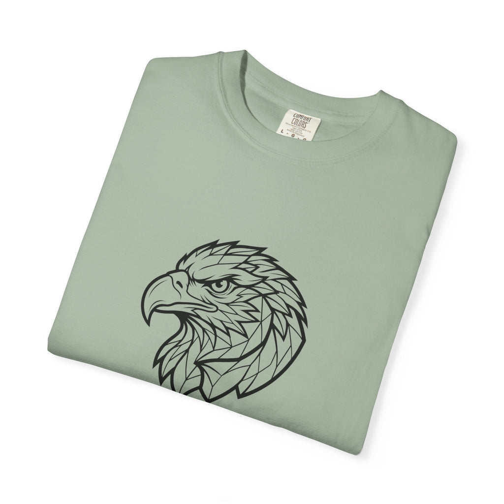 Geometric Eagle Head T-Shirt — Minimalist Line Art Bird Tee