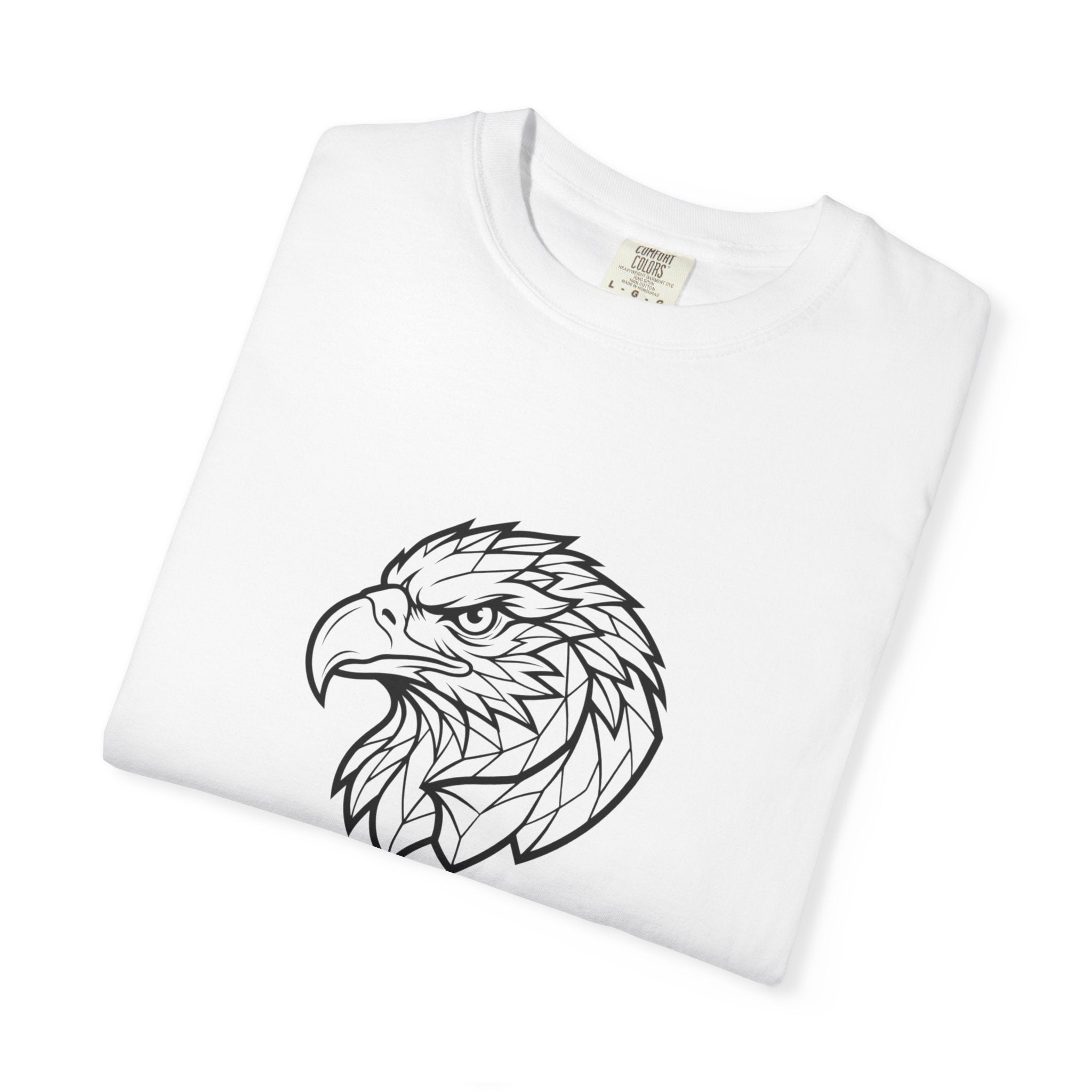 Geometric Eagle Head T-Shirt — Minimalist Line Art Bird Tee