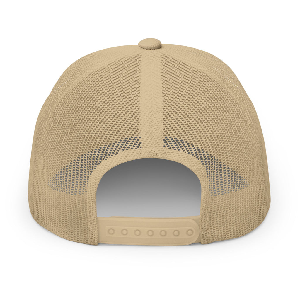 Embroidered Ram Patch Trucker Cap — Black Snapback Hat
