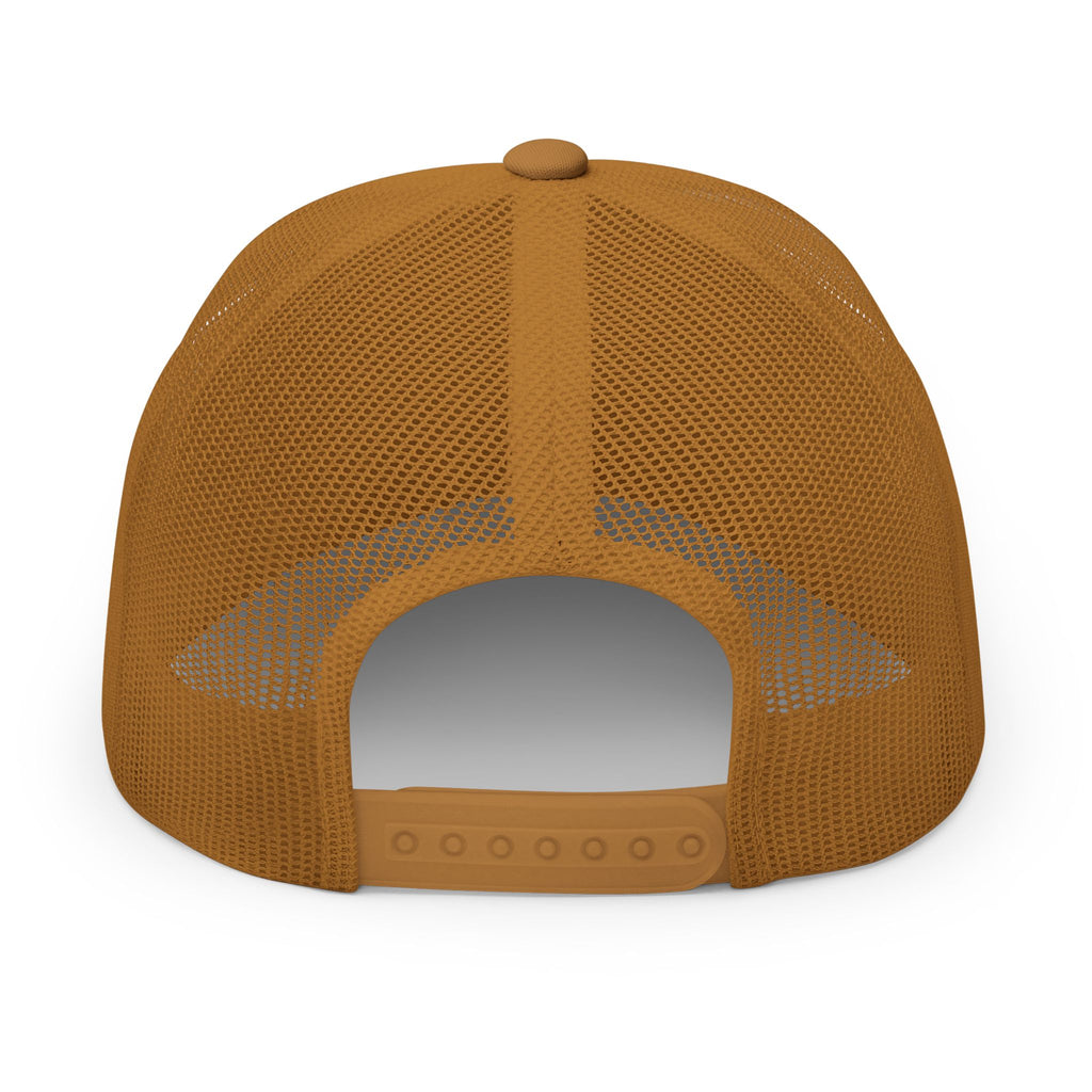 Embroidered Ram Patch Trucker Cap — Black Snapback Hat