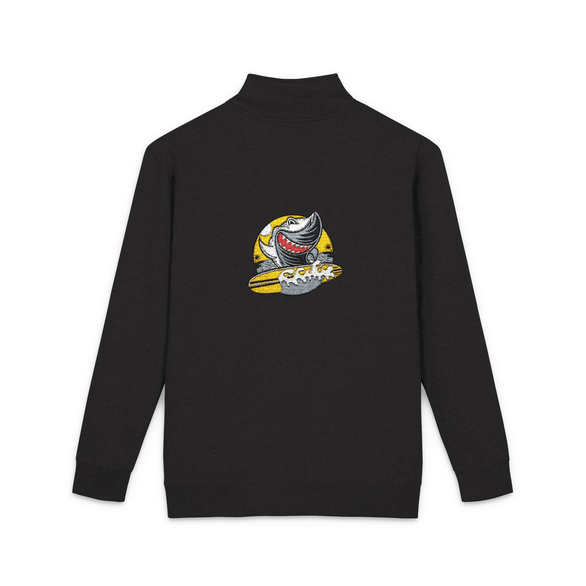 Embroidered Fleece Quarter-Zip Pullover — Relaxed Everyday Comfort