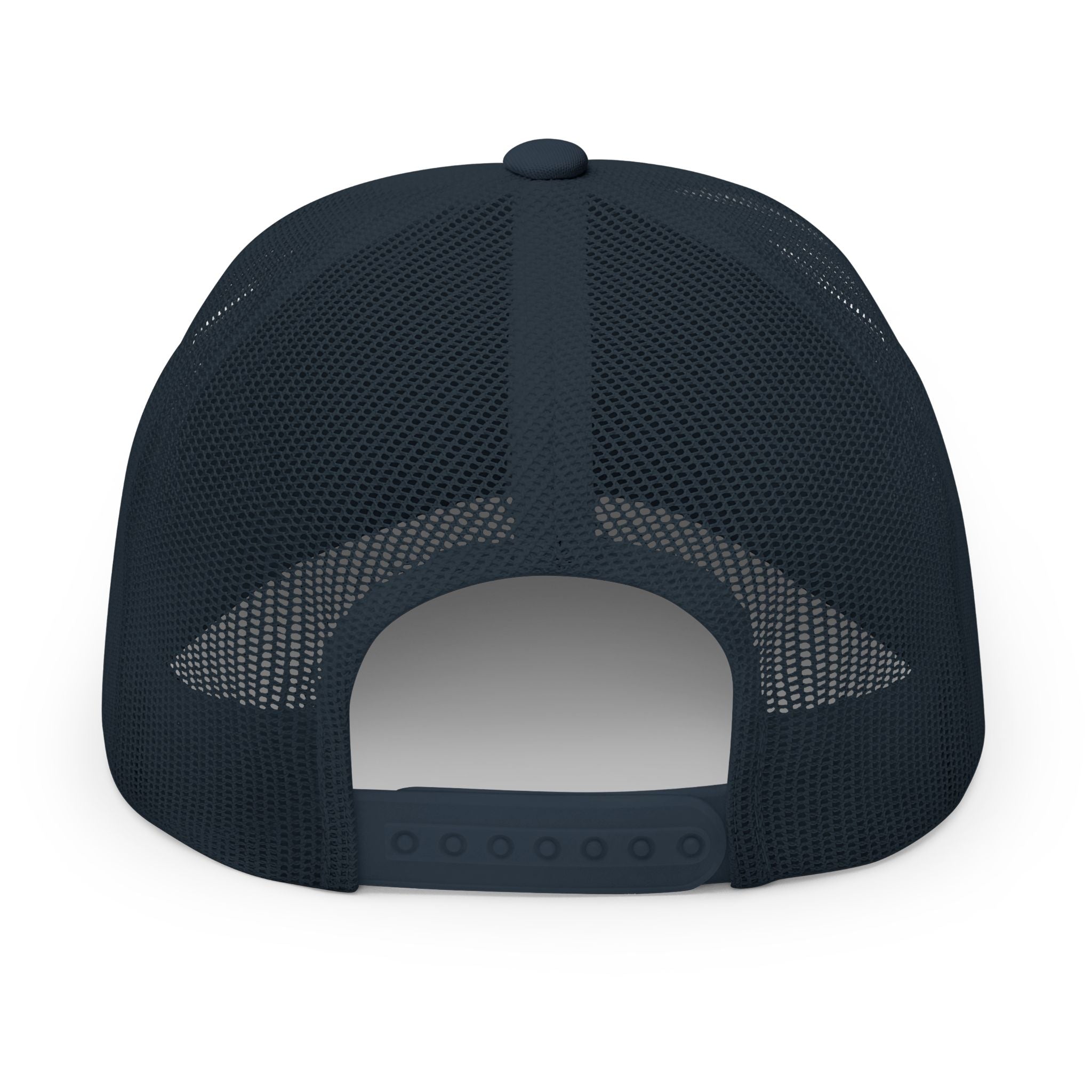 Embroidered Ram Patch Trucker Cap — Black Snapback Hat