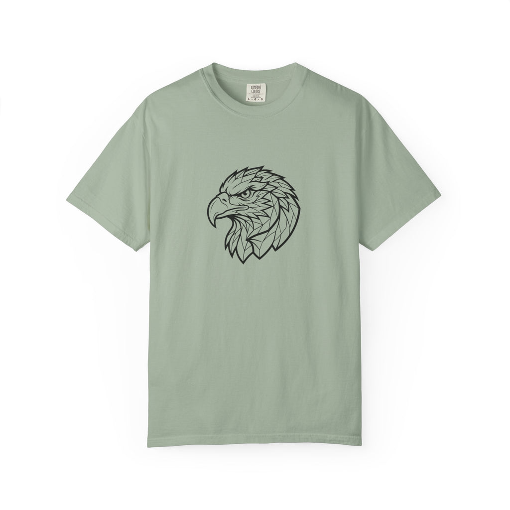 Geometric Eagle Head T-Shirt — Minimalist Line Art Bird Tee