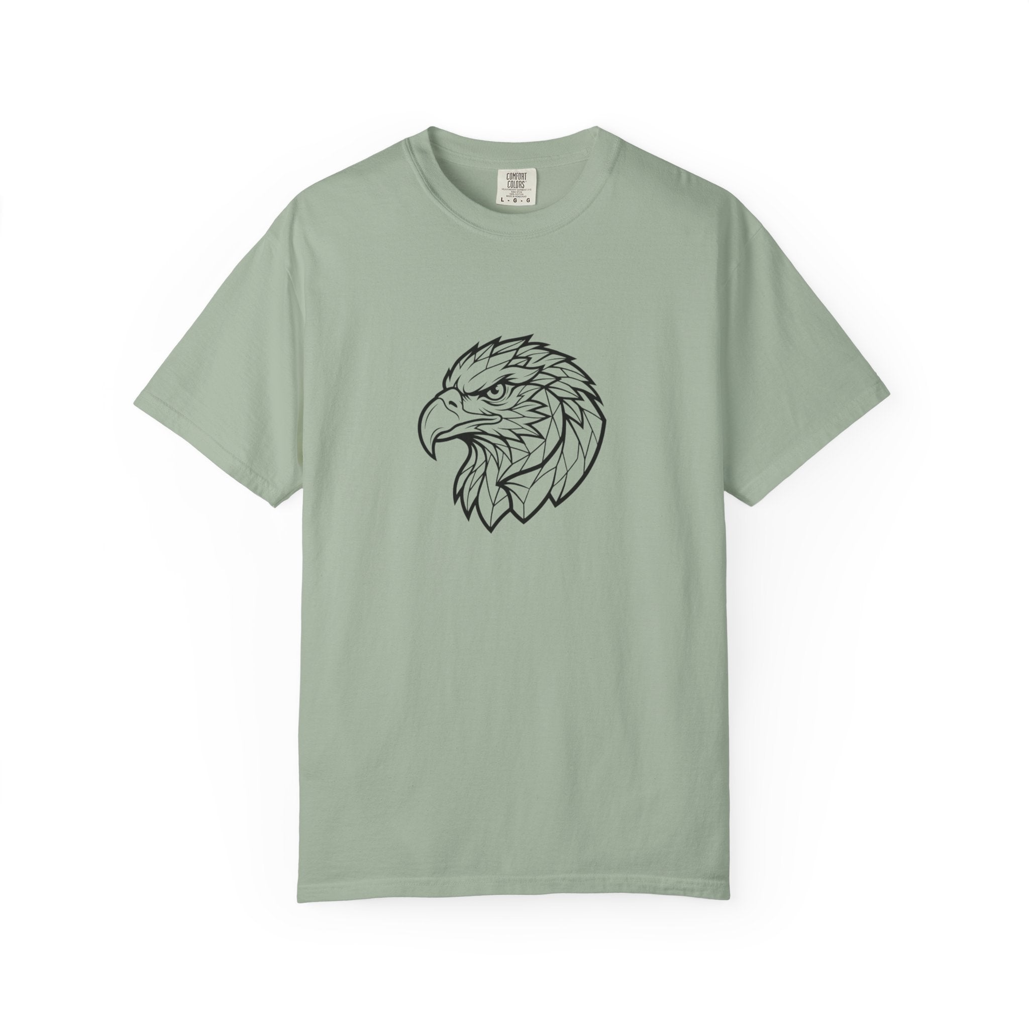 Geometric Eagle Head T-Shirt — Minimalist Line Art Bird Tee