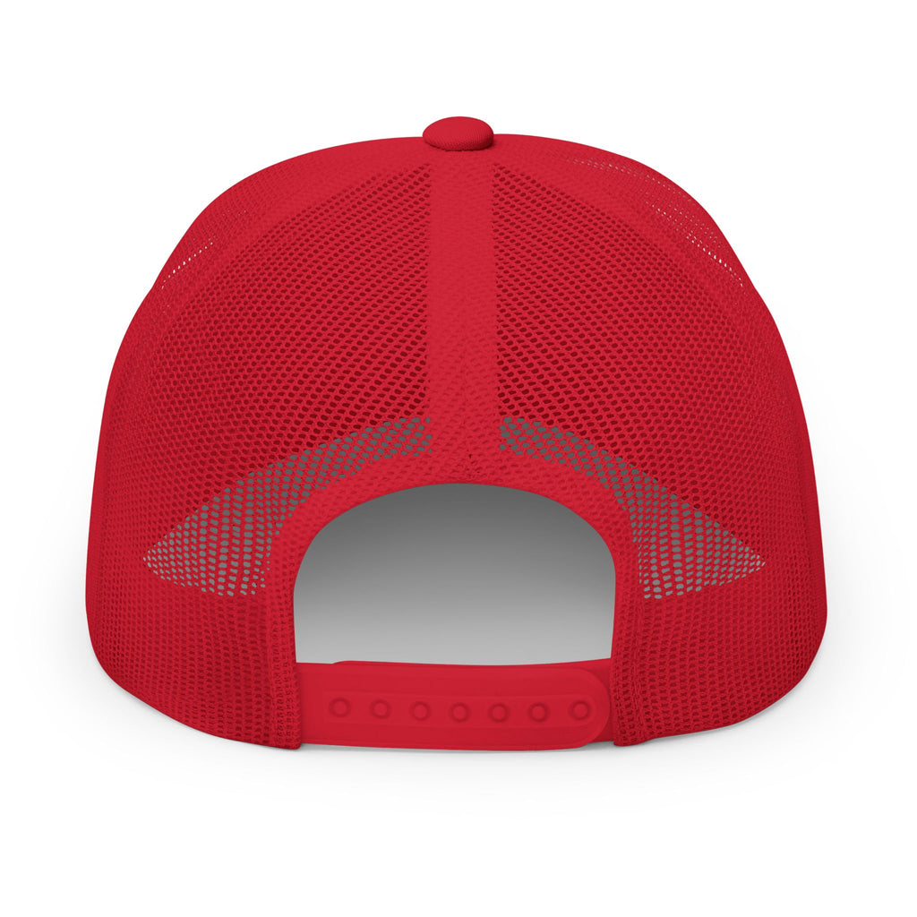 Embroidered Ram Patch Trucker Cap — Black Snapback Hat