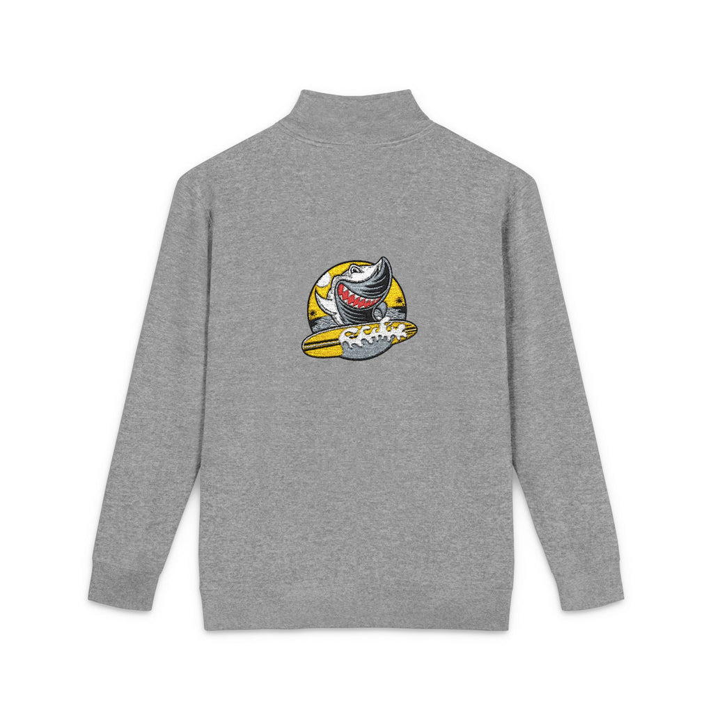 Embroidered Fleece Quarter-Zip Pullover — Relaxed Everyday Comfort