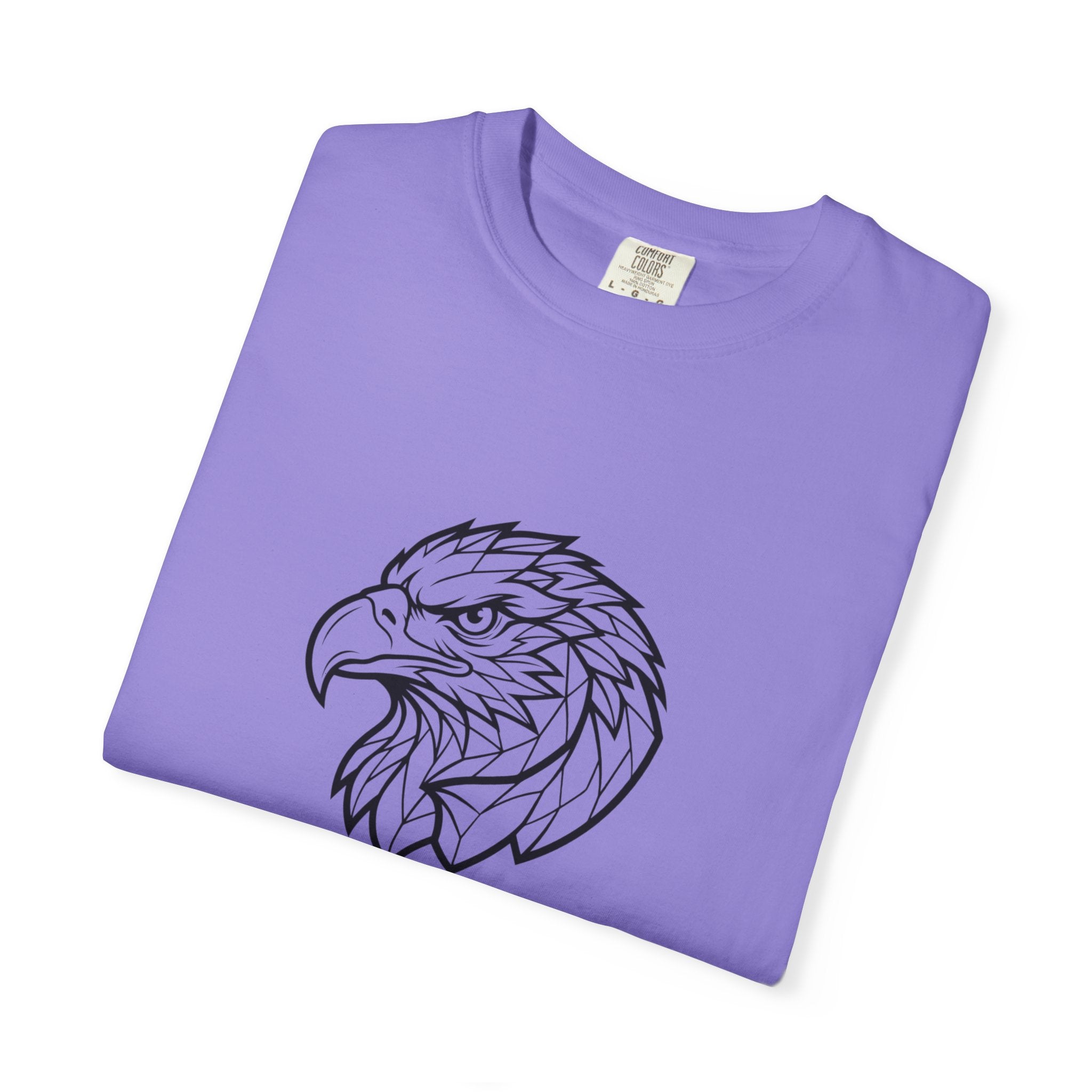 Geometric Eagle Head T-Shirt — Minimalist Line Art Bird Tee
