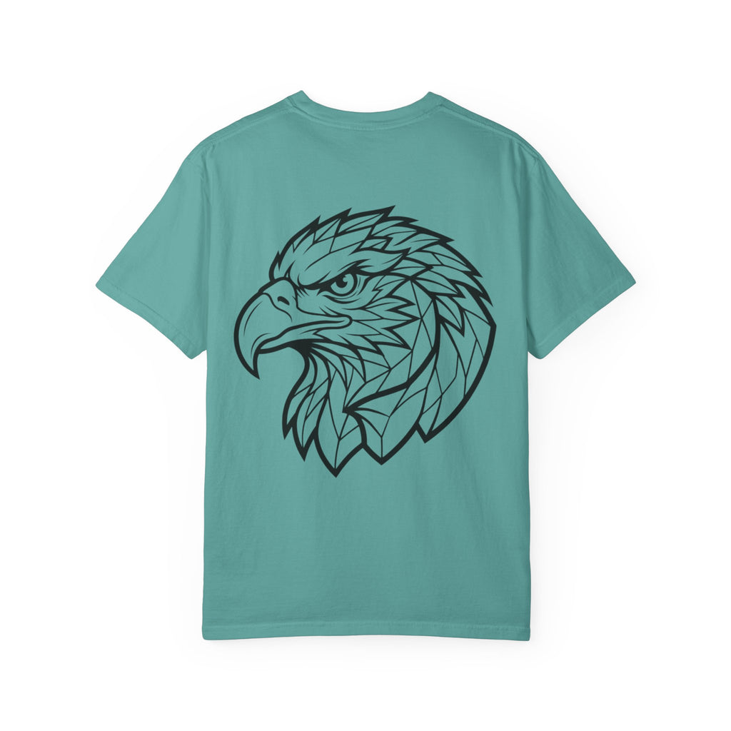 Geometric Eagle Head T-Shirt — Minimalist Line Art Bird Tee