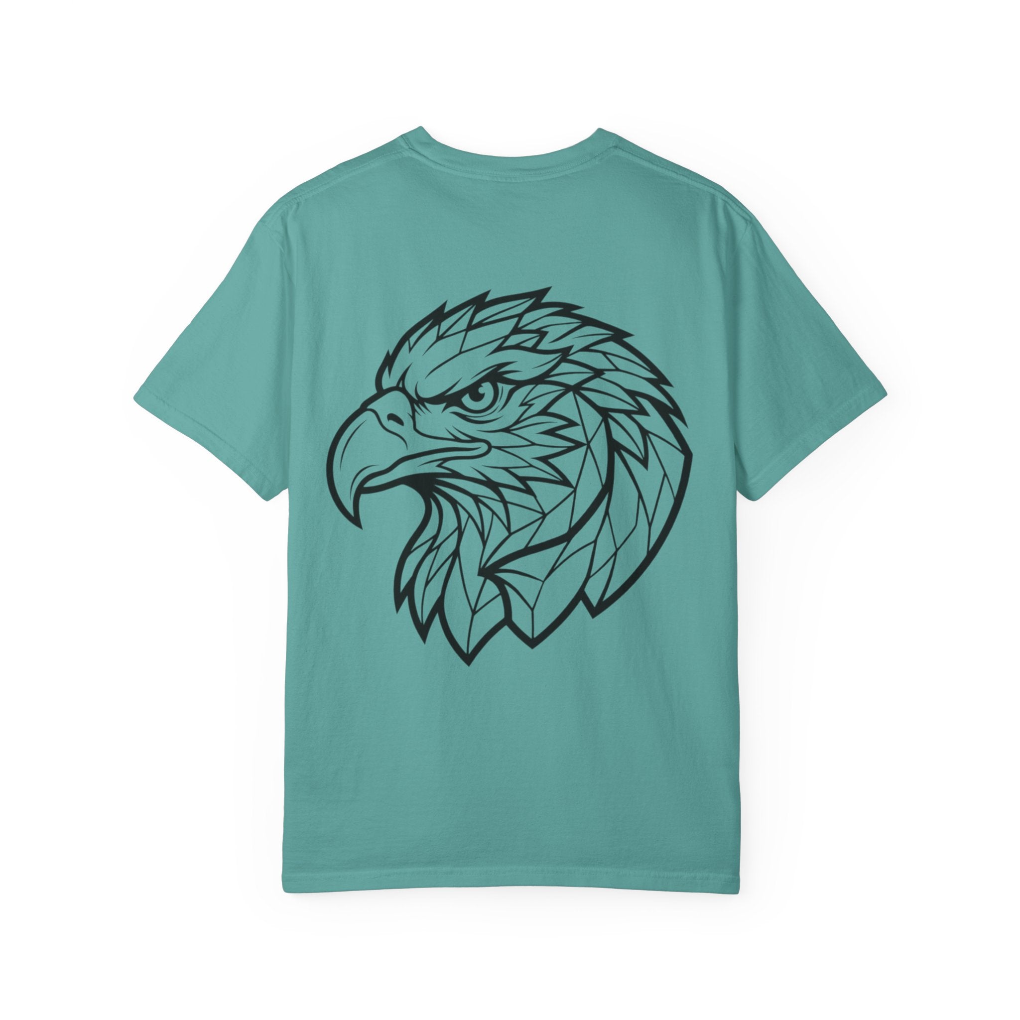 Geometric Eagle Head T-Shirt — Minimalist Line Art Bird Tee