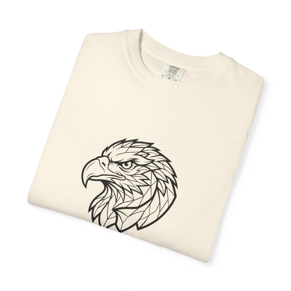 Geometric Eagle Head T-Shirt — Minimalist Line Art Bird Tee