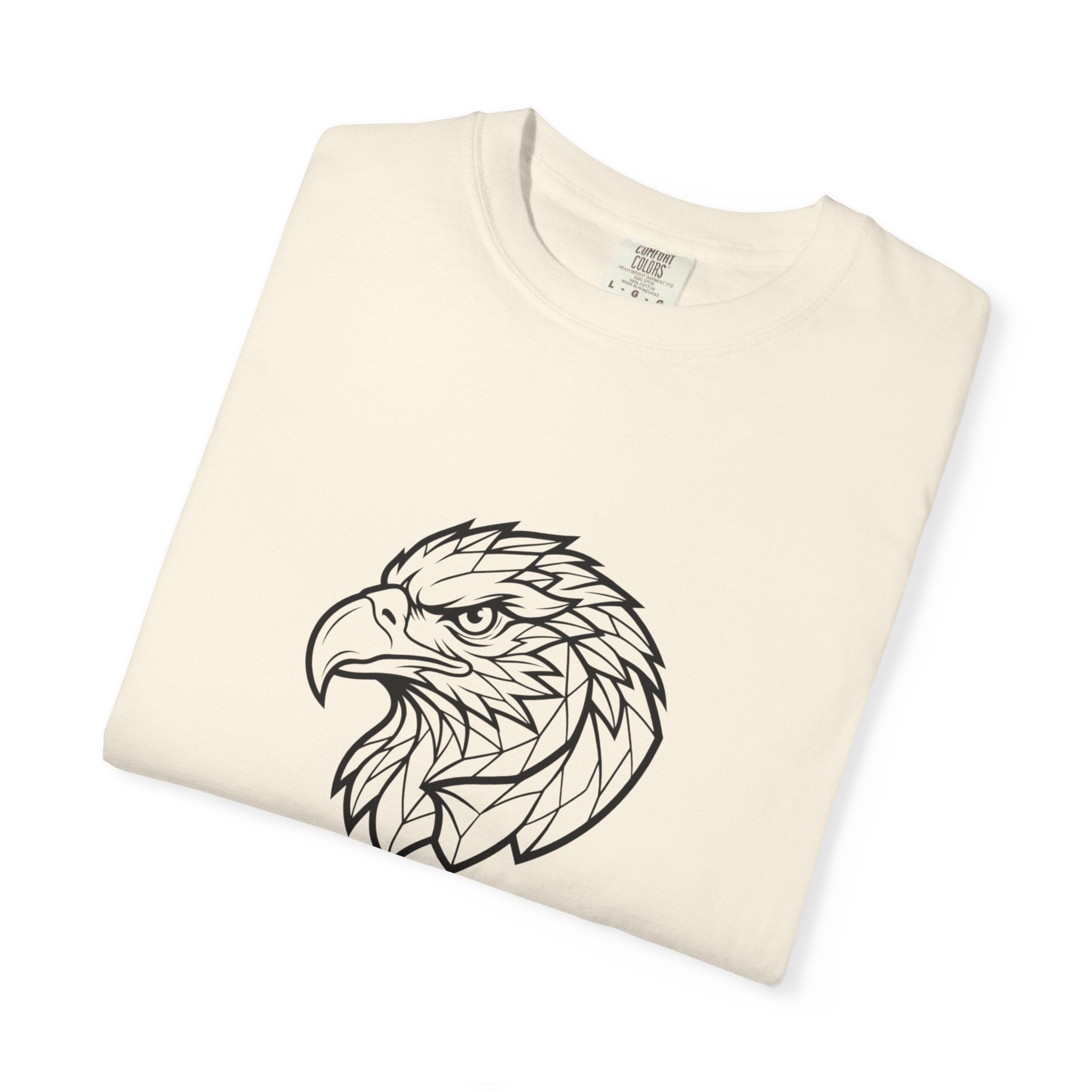 Geometric Eagle Head T-Shirt — Minimalist Line Art Bird Tee